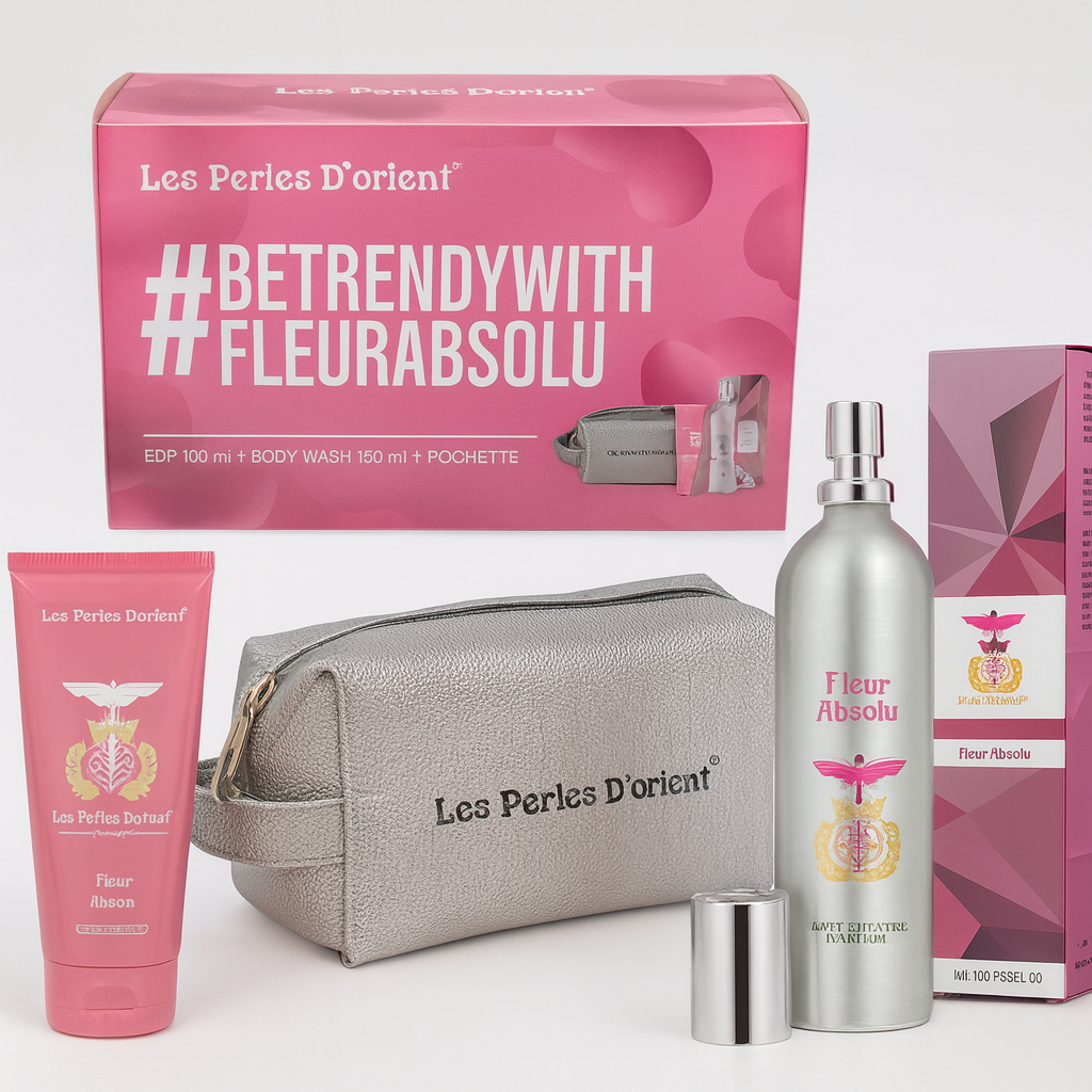 Les Perles D’Orient Fleur Absolu – Coffret Donna con Eau de Parfum 150 ml + Body Wash + Pochette