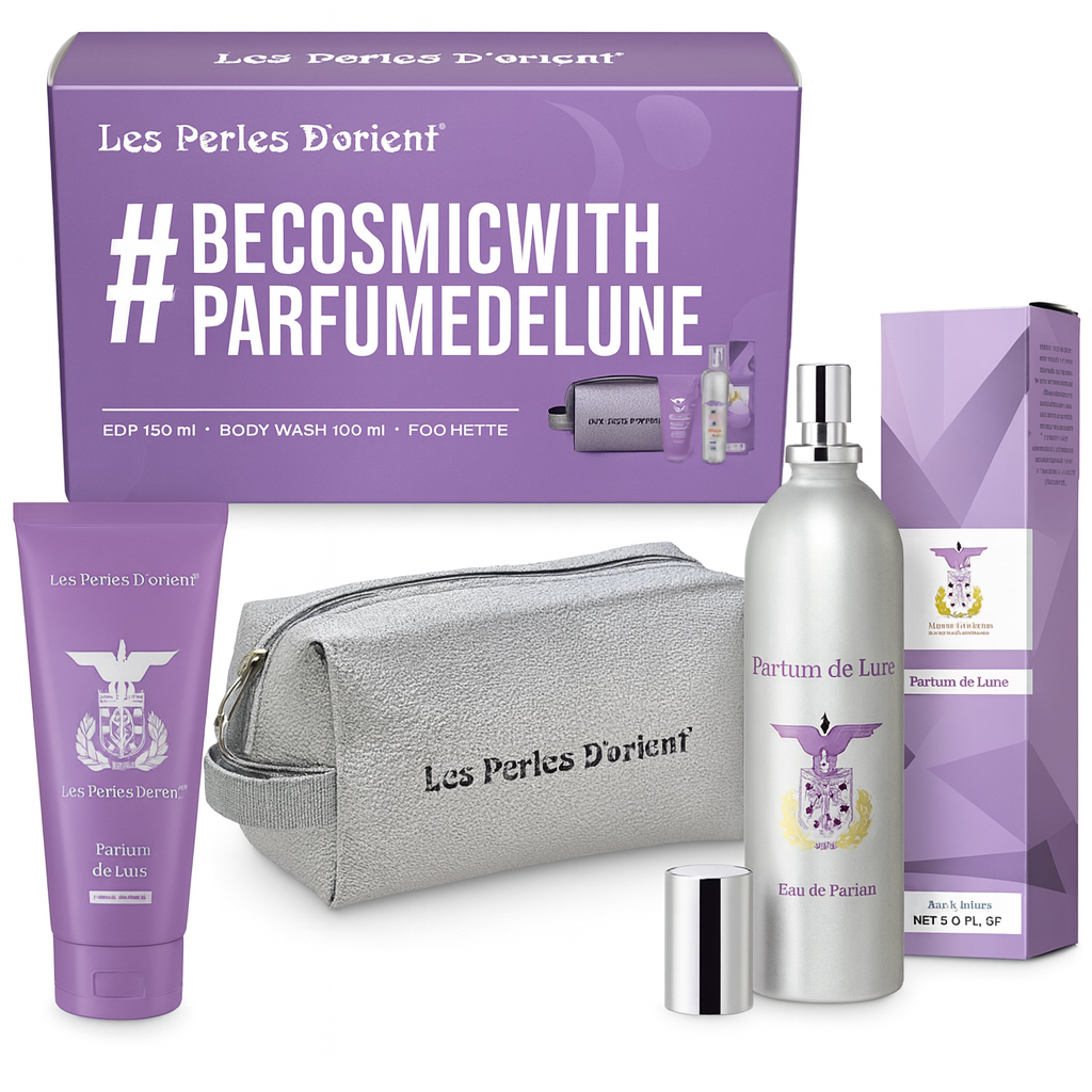 Les Perles D’Orient Parfum de Lune – Coffret Donna con Eau de Parfum 150 ml + Bagnoschiuma 100 ml + Pochette