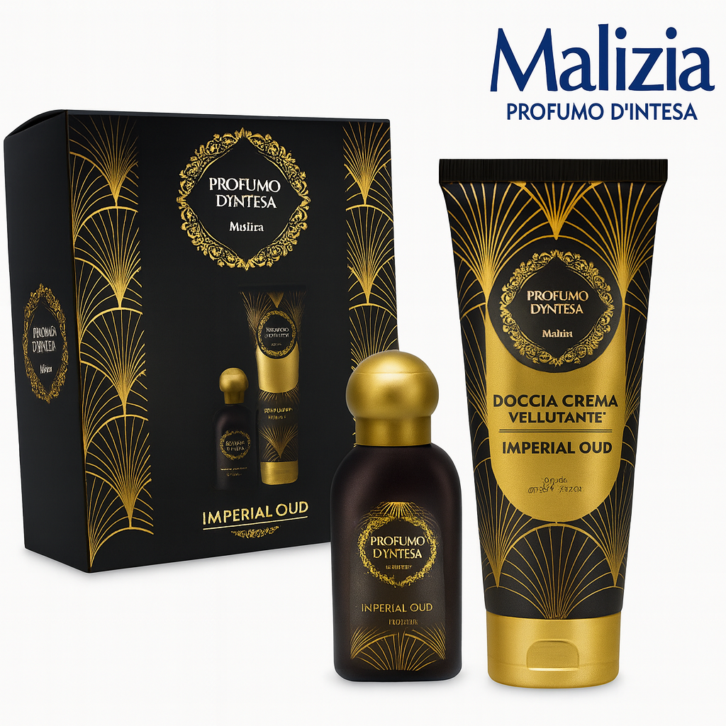 Malizia Profumo d’Intesa Imperial Oud – Coffret con Doccia Crema 250 ml + Eau de Toilette 100 ml
