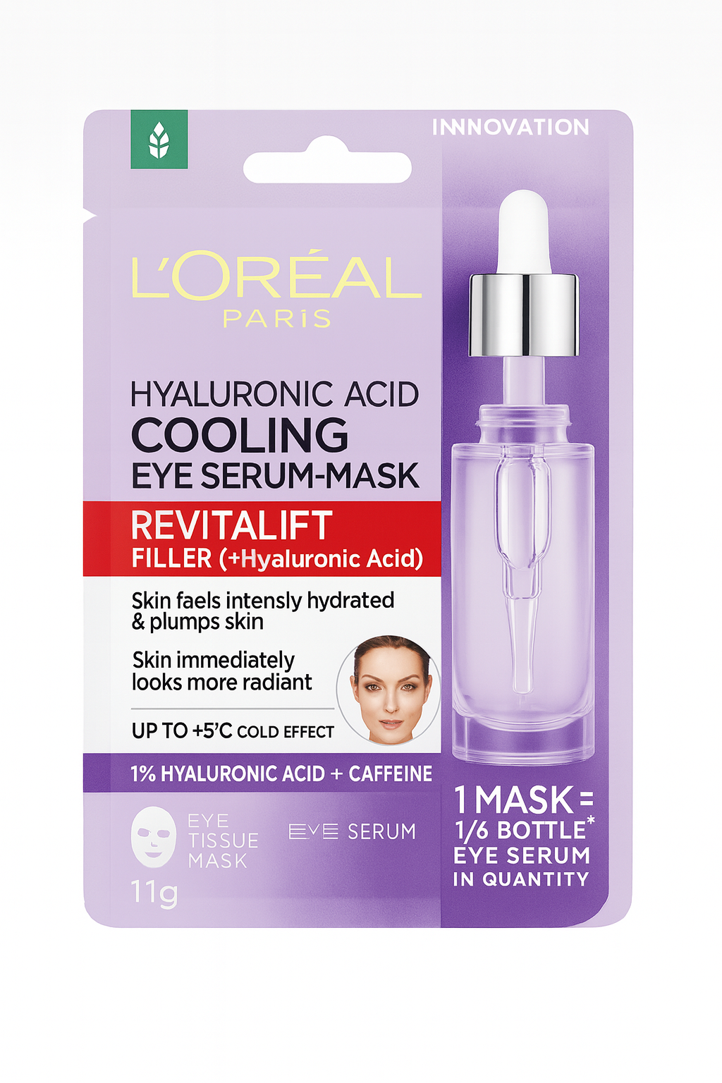 L’Oréal Revitalift Filler – Maschera Occhi in Tessuto Acido Ialuronico & Caffeina (11 g)