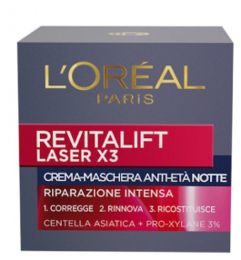 L’Oréal Revitalift Laser X3 Crema-Maschera Notte Anti-Età Riparazione Intensa 50 ml
