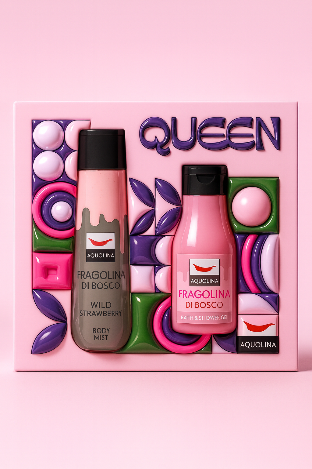 Aquolina Queen Fragolina di Bosco – Coffret con Bagno Doccia 125 ml + Acqua Profumata 150 ml