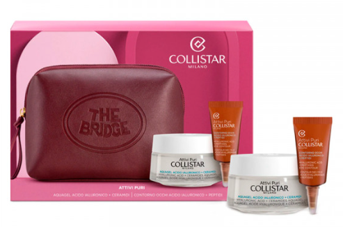 Collistar Attivi Puri Coffret – Crema Vitamina C + Acido Ferulico 50 ml + Contorno Occhi Acido Ialuronico + Peptidi 5 ml + Trousse