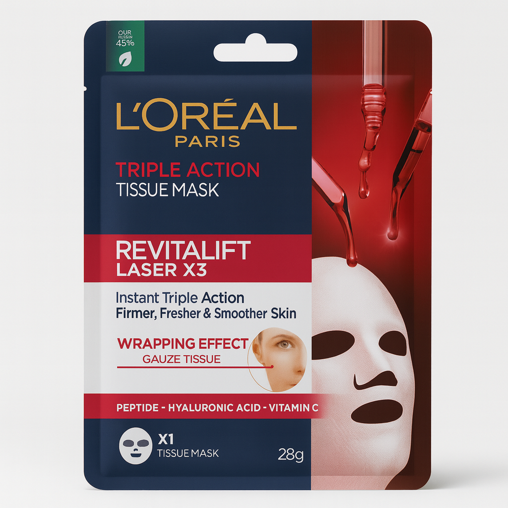 L’Oréal Revitalift Laser – Maschera in Tessuto Triple Action (28 g)