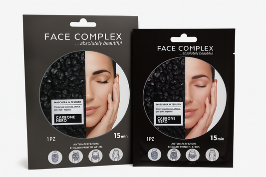 Face Complex – Maschera Viso in Tessuto al Carbone Nero (28 g)