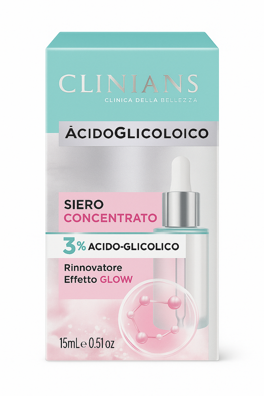 Clinians Siero Concentrato con Acido Glicolico 3% – Illuminante e Levigante 30 ml