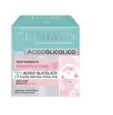 Clinians Trattamento Rinnovatore Viso con Acido Glicolico SPF 20 – Anti-Età 50 ml
