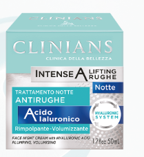 Clinians Trattamento Notte Antirughe con Acido Ialuronico e Collagene 50 ml