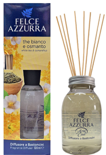 Felce Azzurra – Diffusore a Bastoncini Tè Bianco e Osmanto 120 ml