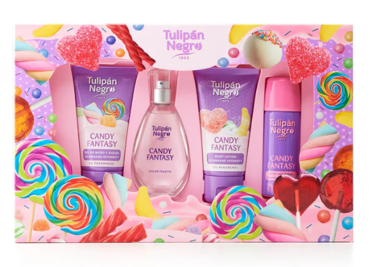 Tulipán Negro Candy Fantasy – Coffret con Lozione Corpo, Colonia, Gel Doccia e Deodorante