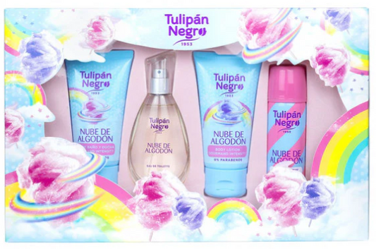 Tulipán Negro Nube de Algodón – Coffret con Lozione Corpo, Colonia, Gel Doccia e Deodorante