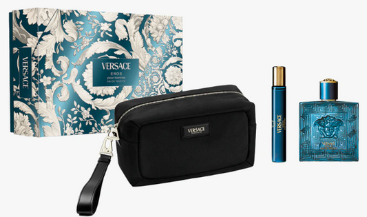 Versace Eros – Coffret Uomo con Pochette + Travel Spray